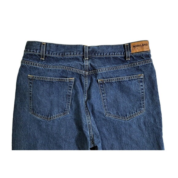Kirkland Loose Straight Jeans Mens 36x32 Dark Wash Blue 100% Cotton Denim - Picture 6 of 8